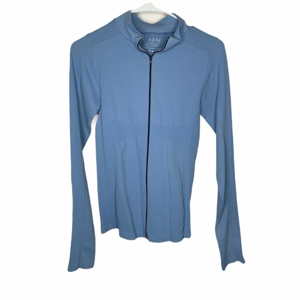 Nux Womens Athletic Zip Front Shirt Size Large